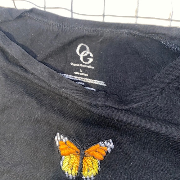 black cropped butterfly t-shirt - Picture 4 of 4